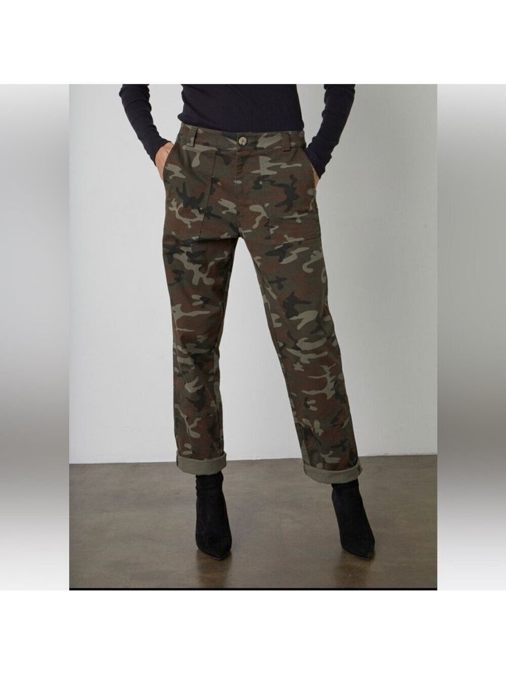 Velvet by Graham & Spencer Women’s Ottie Straight Leg Camo Pant Cotton Canvas 4